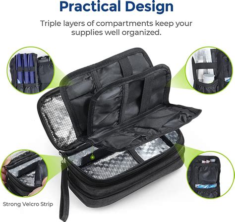 insulated bag for diabetic supplies